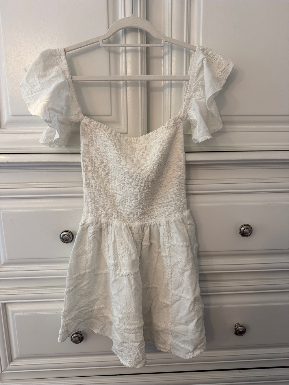 Off the shoulder white summer dress